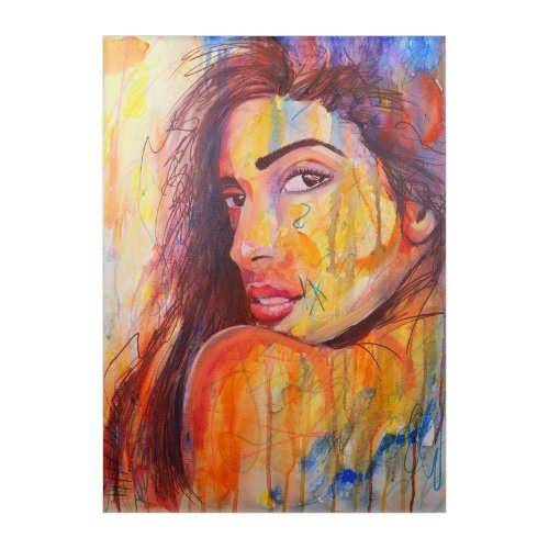 Abstract Realism Female Portrait Wall Art Print