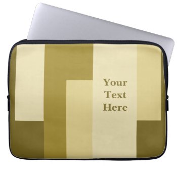 Abstract Rectangle Beige Pattern Laptop Sleeve by studioart at Zazzle