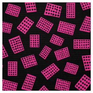 Abstract Rectangles 081122 - Hot Pink on Black Fabric
