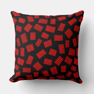Abstract Rectangles 081122 - Red on Black Throw Pillow