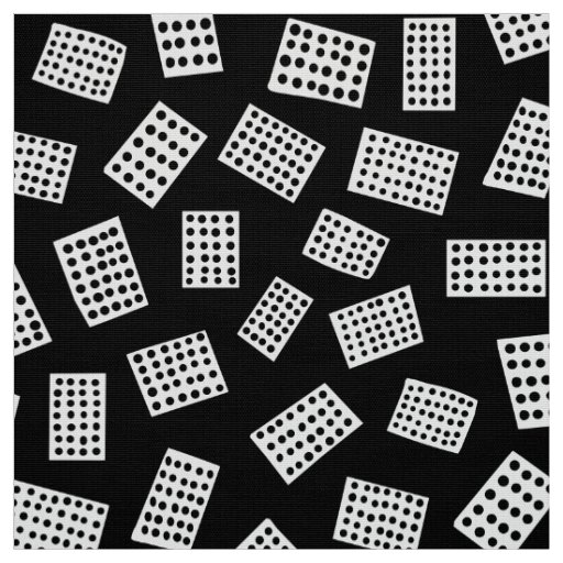 Abstract Rectangles 081122 - White on Black Fabric
