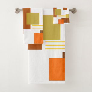 Abstract Rectangles and Lines Bath Towel Set