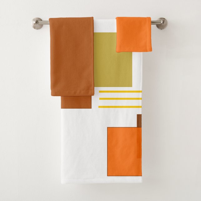 Abstract Rectangles and Lines  Bath Towel Set (Insitu)