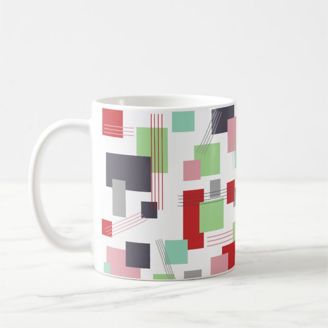 Abstract Rectangles and Lines  Coffee Mug (Left)