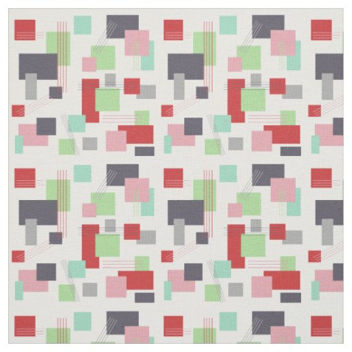 Abstract Rectangles and Lines Fabric