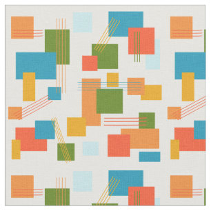 Abstract Rectangles and Lines Fabric