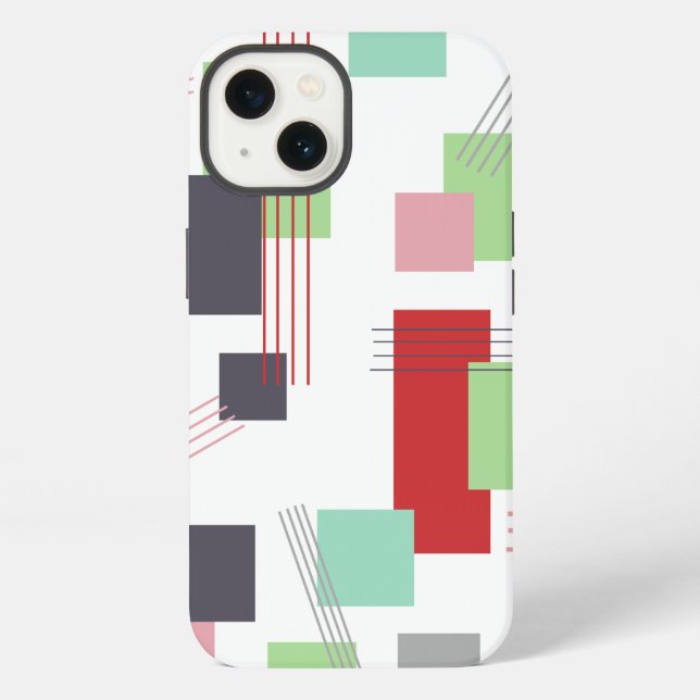 Abstract Rectangles and Lines  Iphone Case (Back)