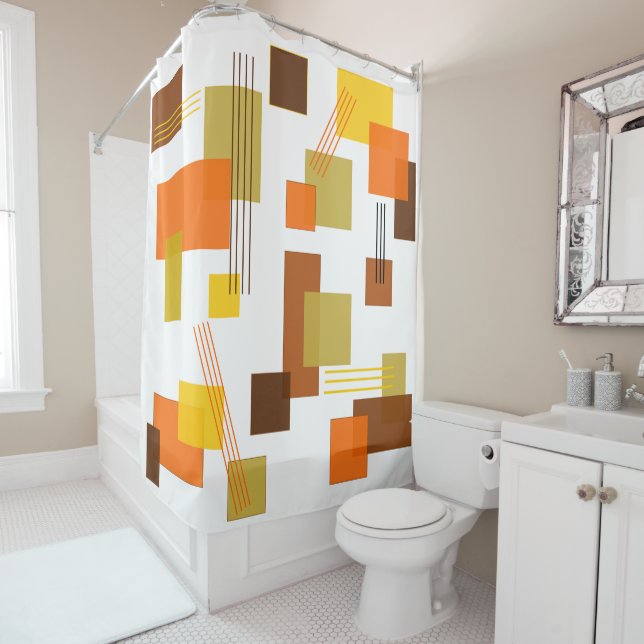 Abstract Rectangles and Lines  Shower Curtain (In Situ)