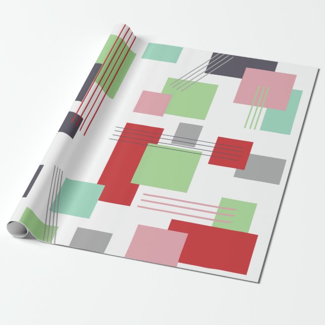Abstract Rectangles and Lines  Wrapping Paper (Unrolled)