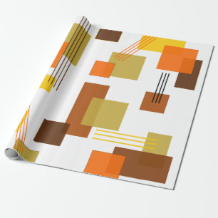 Abstract Rectangles and Lines Wrapping Paper