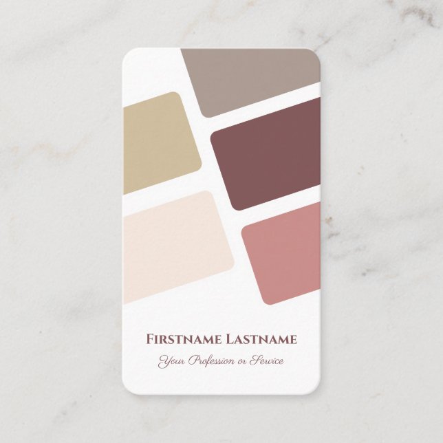 Abstract rectangles harmonic color palette design business card (Front)