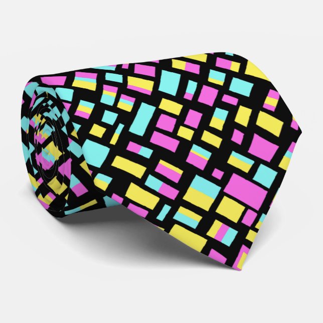 Abstract Rectangles Neck Tie (Rolled)