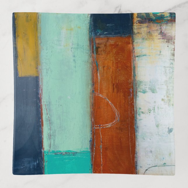 Abstract Rectangles Trinket Tray (Front)