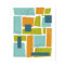 Abstract Rectangles Turquoise Green Mid Century