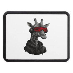 Abstract red and black giraffe Classic T-Shirt Hitch Cover