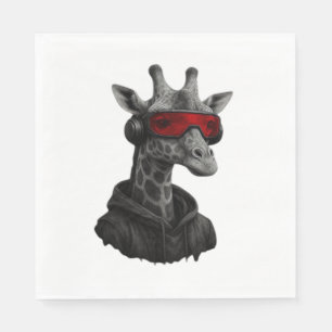 Abstract red and black giraffe Classic T-Shirt Napkins