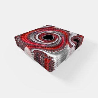 Abstract Red and Black Gradient Spiral Fractal
