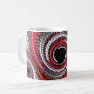 Abstract Red and Black Gradient Spiral Fractal