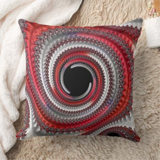 Abstract Red and Black Gradient Spiral Fractal