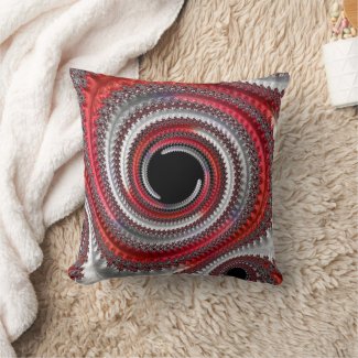 Abstract Red and Black Gradient Spiral Fractal