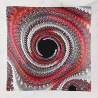Abstract Red and Black Gradient Spiral Fractal