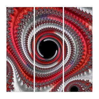 Abstract Red and Black Gradient Spiral Fractal