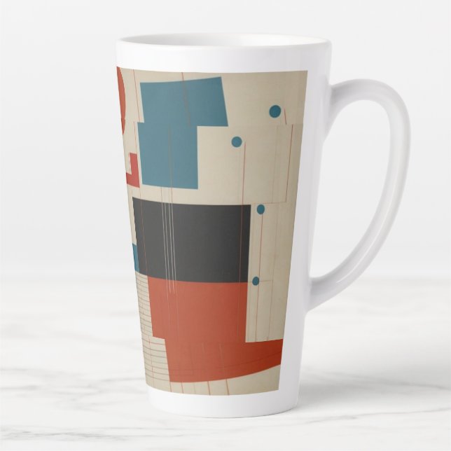 Abstract Red and Blue Art Latte Mug (Right)
