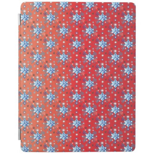 Abstract red and blue Christmas snowflakes iPad Smart Cover