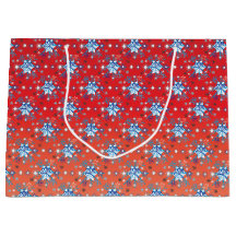 Abstract red and blue Christmas snowflakes
