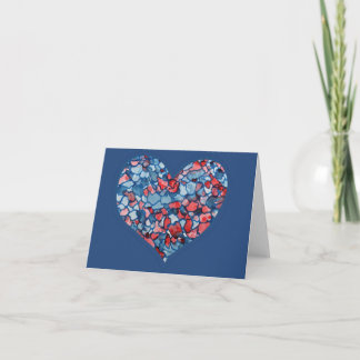 Abstract Red and Blue Heart Love Valentine's day   Card