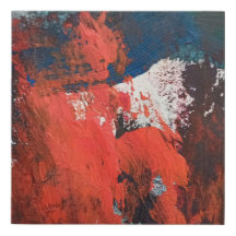 Abstract Red and Deep Blue Watercolor