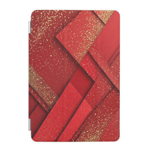 Abstract Red and Gold Geometric Design iPad Mini Cover