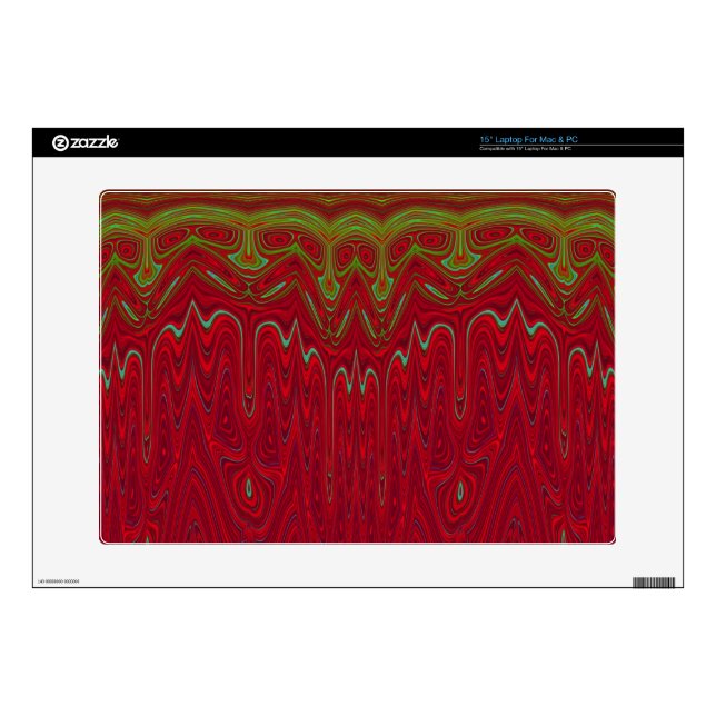 Abstract Red and Green Tribal Design Laptop Skin (Product)
