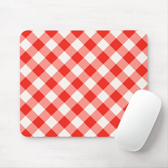 Abstract red and white buffalo mouse pad (With Mouse)