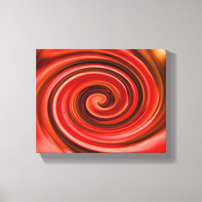 Abstract Red And Yellow Swirls Canvas Print (Front)