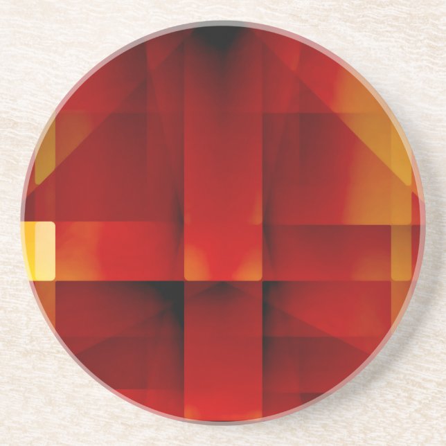 Abstract red arrows drink coaster (Front)