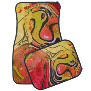Abstract Red Artwork Car Floor Mat