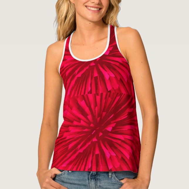 ABSTRACT RED ASTRAL IMAGE TANK TOP (Front)