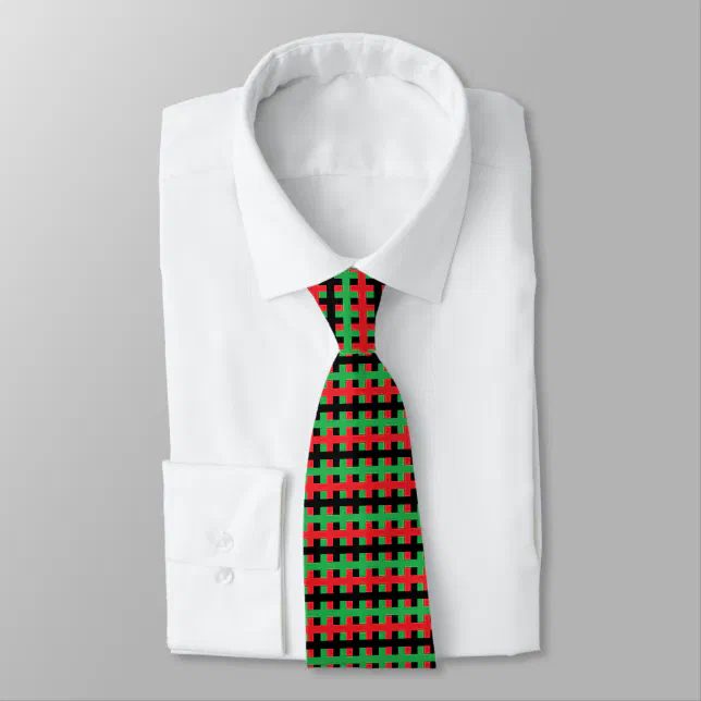 Abstract Red, Black and Green Tie | Zazzle