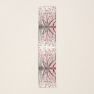 Abstract Red, black and white pattern  Scarf