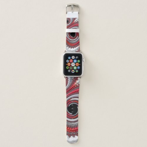 Abstract Red Black Gradient Spiral Fractal Apple Watch Band