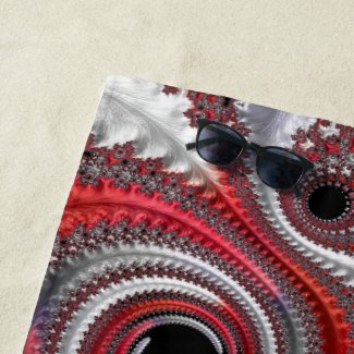 Abstract Red Black Gradient Spiral Fractal