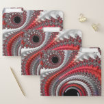 Abstract Red Black Gradient Spiral Fractal File Folder<br><div class="desc">This product features beautiful spiral fractal art in red,  black,  gray and white.</div>