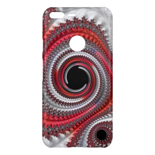 Abstract Red Black Gradient Spiral Fractal Uncommon Google Pixel XL Case