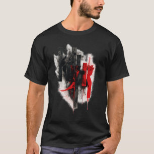 Abstract Red & Black Grunge Typography T-Shirt