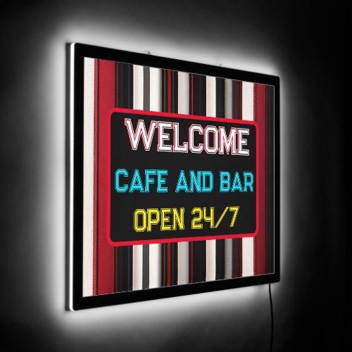 Abstract Red Black Lines Trendy Collection LED Sign