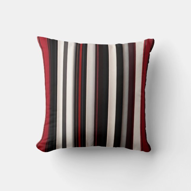 Abstract Red Black Lines Trendy Collection Throw Pillow (Front)
