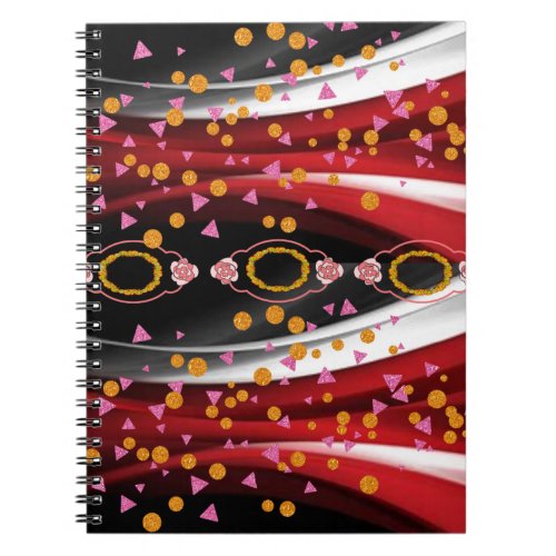 Abstract Red Black Notebook
