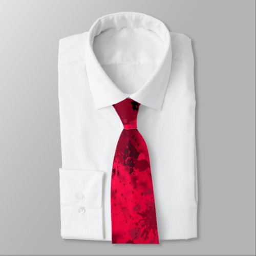 Abstract Red Black Pattern Neck Tie