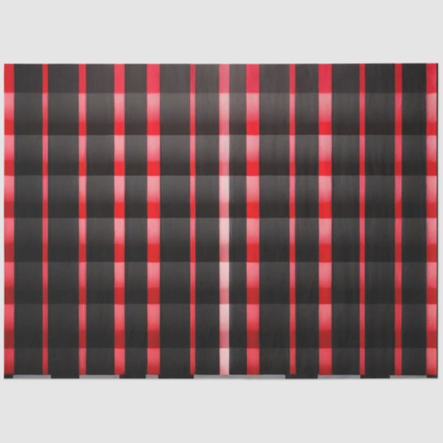 Abstract Red Black Plaid Modern Collection Tissue Paper (Front)
